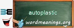 WordMeaning blackboard for autoplastic
